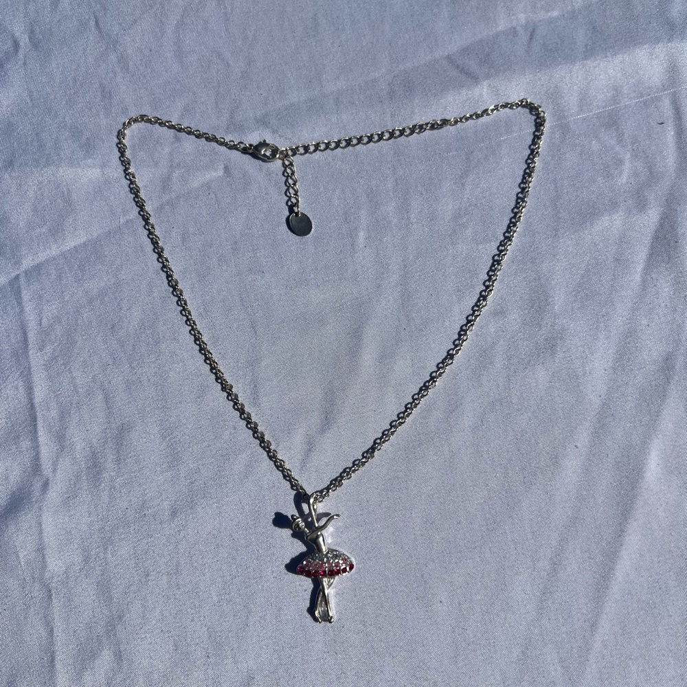 Elegant Silver Ballerina Necklace